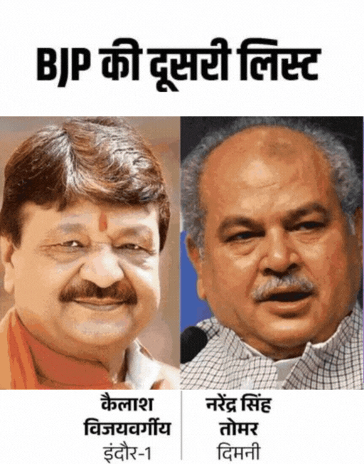 BJP\'s second list released in MP: 7 MPs including 3 Union Ministers given tickets in the list of 39 names